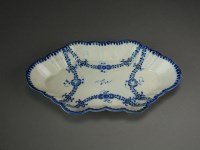 Lot 45 - A Caughley spoon tray painted in a bright blue...
