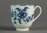 Lot 52 - A Caughley coffee cup painted with the Peony...