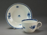 Lot 60 - A Caughley teacup and saucer painted with the...