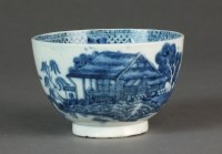 Lot 64 - A very rare Caughley tea bowl in the 'Trench...