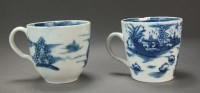 Lot 75 - A Caughley coffee cup transfer-printed in the...
