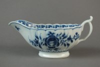 Lot 78 - A Caughley sauce boat painted with the rare...