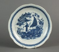 Lot 87 - An unusually moulded Caughley plate...