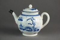 Lot 101 - A rare Caughley teapot and cover painted with...