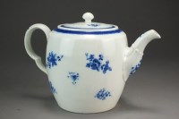 Lot 102 - A Caughley teapot and cover painted in the...