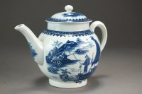 Lot 103 - A Caughley teapot and cover transfer-printed...