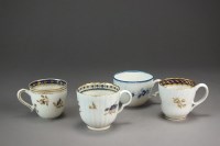 Lot 111 - A collection of three Caughley coffee cups and...