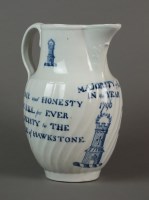 Lot 151 - A rare blue and white 'John Hill' election jug...