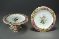 Lot 205 - A pair of Coalport pierced comport stands,...