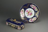 Lot 210 - A Coalport rectangular cobalt box and cover...