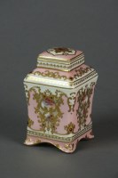 Lot 215 - A Coalport jewelled tea caddy and cover, early...