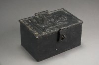 Lot 225 - A Coalbrookdale cast iron tobacco box, circa...