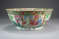 Lot 367 - A Chinese Canton famille rose punch bowl, 19th...