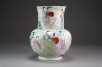 Lot 368 - A Chinese famille rose bottle vase, late Qing...