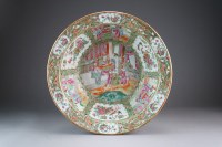 Lot 387 - A large Chinese Canton famille rose punch bowl,...