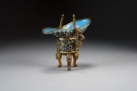 Lot 419 - A Chinese cloisonne ritual wine vessel, Jue,...