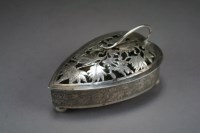 Lot 424 - A Chinese silver pot pourri box and cover,...