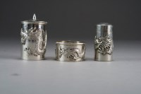 Lot 426 - A Chinese silver three-piece cruet set, circa...