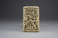 Lot 443 - A Chinese Canton ivory card case, 19th Century,...