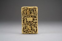 Lot 444 - A Chinese Canton ivory card case, 19th Century,...