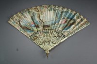 Lot 458 - A Chinese ivory and paper painted fan, 19th...