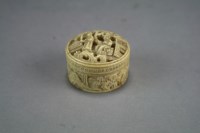 Lot 459 - A small Chinese Canton carved ivory box, 19th...