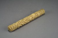 Lot 460 - A Chinese Canton carved ivory etui, 19th...