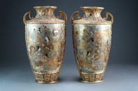 Lot 473 - A pair of Japanese Satsuma vases, Meiji/Taisho...