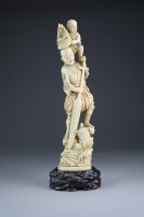 Lot 489 - A Japanese marine ivory okimono of a fisherman...