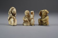 Lot 511 - Three Japanese ivory netsuke, Meiji period,...