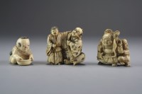 Lot 513 - Three Japanese netsuke, Meiji period, the...