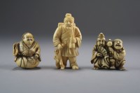 Lot 514 - Three Japanese ivory netsuke, Edo/Meiji period,...