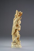 Lot 522 - A Japanese marine ivory okimono of a farmer or...