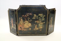 Lot 547 - A Chinese lacquer two-fold fire screen, late...