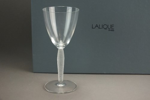 Lot 561 - A pair of Lalique crystal wine glasses with...