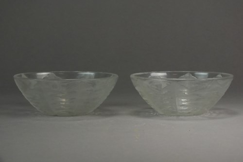 Lot 563 - A pair of R. Lalique 'Pissenlit' pattern small...