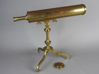 Lot 616 - An 18th century 3'' brass reflecting telescope...