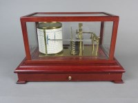 Lot 629 - A modern barograph, 20th century in mahogany...