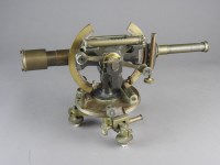 Lot 633 - A Troughton and Simms, London brass theodolite,...