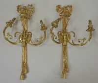 Lot 668 - A pair of Louis XVI style gilt metal three...