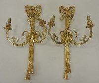 Lot 669 - A pair of Louis XVI style gilt metal three...