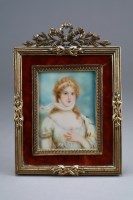 Lot 673 - A Continental cased portrait miniature, circa...