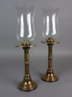 Lot 678 - A pair of Danish Megaline brass paraffin storm...