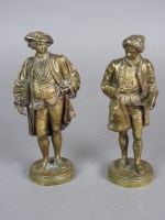 Lot 704 - A pair of gilt bronze figures of Hogarth and...