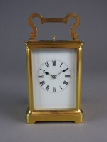 Lot 726 - A brass case carriage clock, late 19th/early...