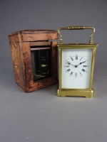 Lot 729 - A brass carriage clock, late 19th/early 20th...