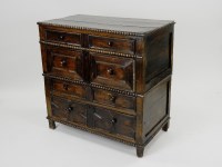 Lot 744 - A late 17th century joined oak chest of four...