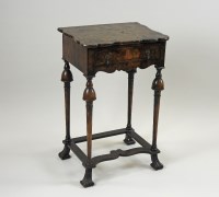 Lot 754 - A William and Mary style walnut veneered side...