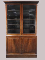 Lot 756 - A mahogany cabinet bookcase, 19th century, the...