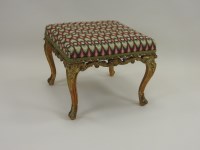 Lot 774 - A carved giltwood framed foot stool mid 19th...